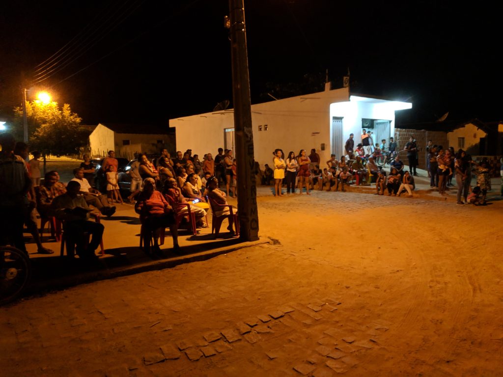 Audience Outside at Night