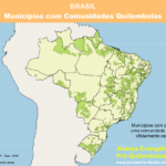 Map showing Brazilian municipalities with a Quilombola community.